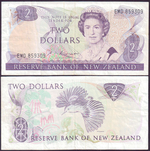 1985-89 New Zealand $2 (Russell) L001389